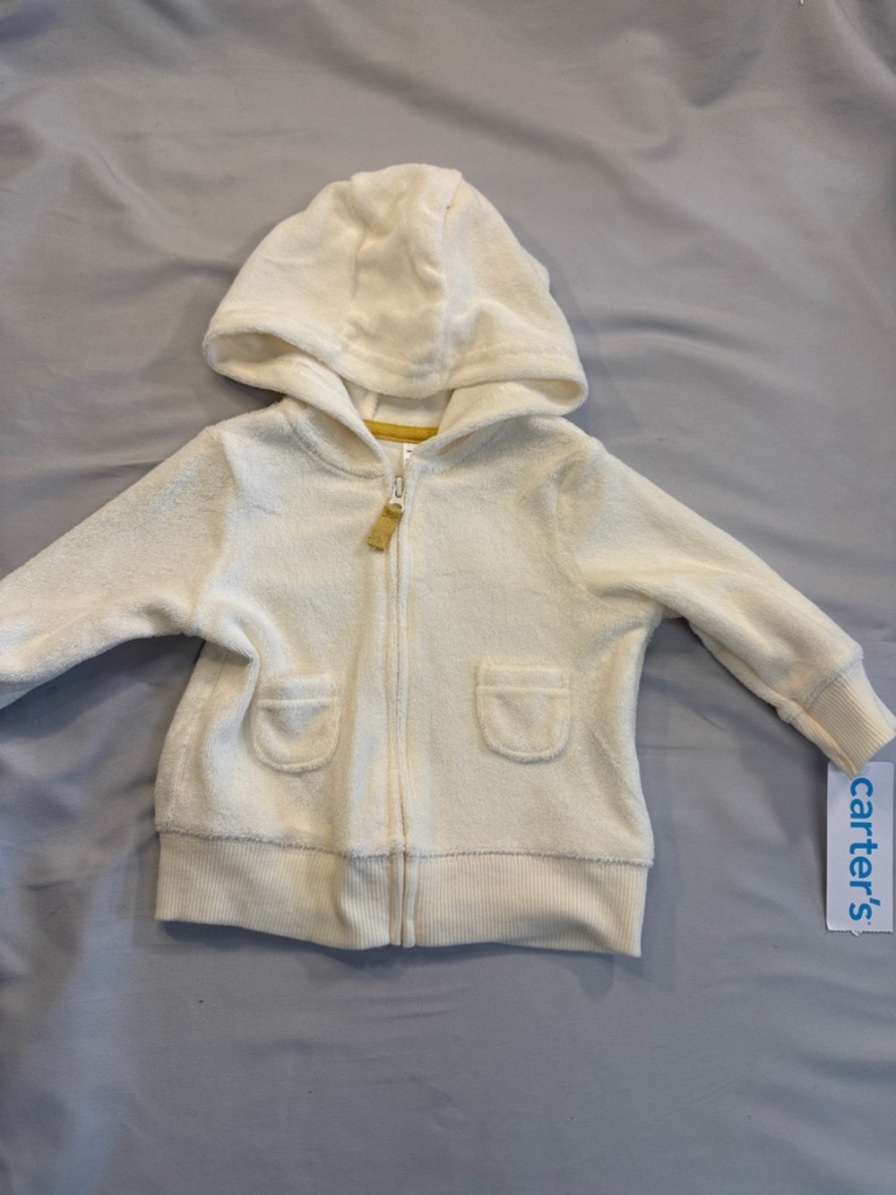 Carter's Cream Hooded Zip Terry Sweatshirt for Kids
